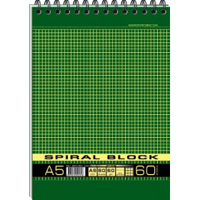 Блокнот А5, 60 листов с твердой подложкой (серия Spiral Block)